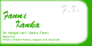 fanni kanka business card